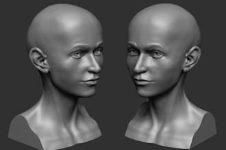 adjust 3d miniature sculpt, 3d headbust, 3d toy, 3d face, warhammer for 3d print