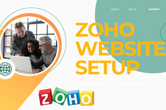 create zoho website, landing page, CRM, commerce, zoho books setup