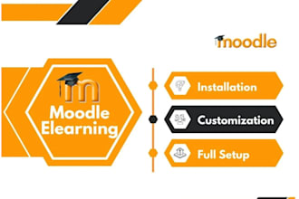 design lms moodle website, elearning moddle app installation