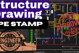 pe stamp  architectural stamp create 2d structural drawings for permit approval