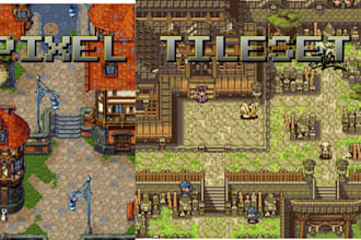 do pixel art tileset top down tile map 16x16 or 32x32 pixel art sprites sheet