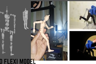 sculpt 3d articulated model, 3d flexi model , bjd , 3d toy for 3d printing