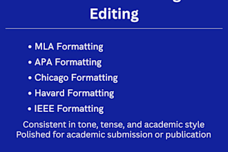 do academic proofreading and editing, mla, apa, chicago formatting