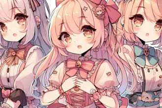draw vtuber illustration character giftuber pngtuber anime art style live2d oc