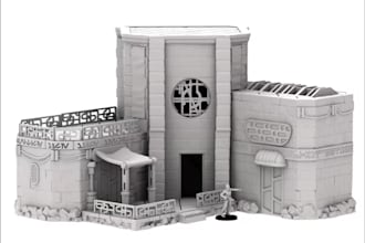 3d medieval miniature building, wargaming environments,roleplay modular terrain