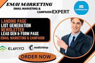 set up email SMS marketing campaign via klaviyo mailchimp getresponse