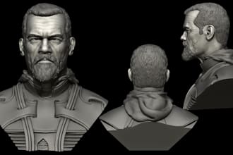 sculpt realistic 3d face, 3d head, 3d bust, 3d full body model, 3d printing