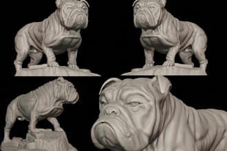 sculpt 3d animal model 3d pet dog model 3d printing stl file 3d creature design