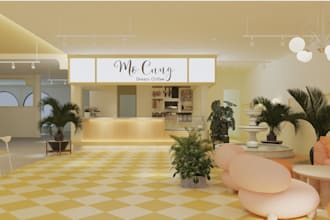 design 3d coffee shop,rendering bar,3d interior, office design, workspace design