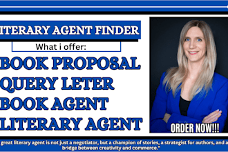 find a top literary agent for your book, children book, memoir and book proposal