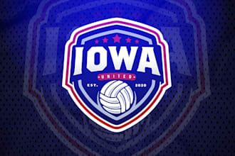 create a modern minimalist volleyball logo design in 1 day