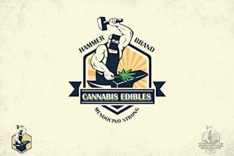 create a retro vintage custom medical cannabis logo design