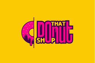 create a modern custom donut restaurant logo design