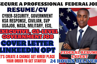 write ats optimized federal resume cover letter linkedin for USA jobs military