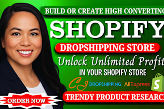 build shopify dropshipping store, shopify store design, shopify website redesign