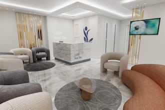 render 3d interior pharmacy layout,clinic rendering,hospital,chemist 3d model