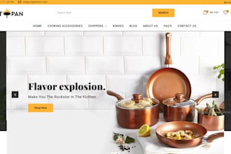 design 7 figure cook ware shopify home appliance store kitchen ware website