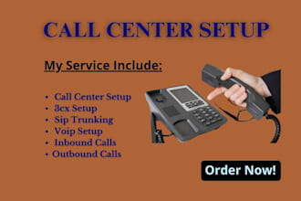 setup 3cx call center, voip, p1 auto dialer, sip trunk,  IVR