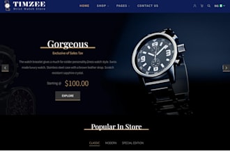 design jewelry website wristwatch fashion store smartwatch wrist watch website