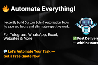 create python bots, scripts, automate jobs discord telegram bots