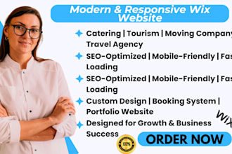 design wix website for catering, tourism, moving, portfolio and travel agency