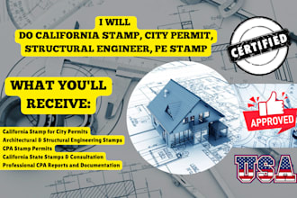 do california stamp, city permit, structural engineer, pe stamp
