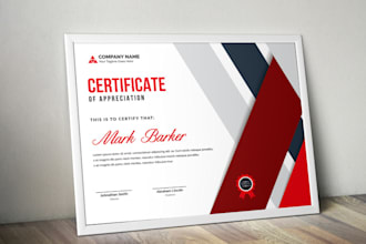 do 3d illustrated or pictorial, trophy, award and diploma certificate design