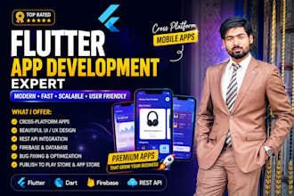 develop flutter mobile app for android and ios