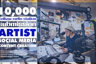 submit your song to 10k college radio station, artist social media content