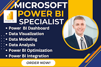 be your power bi expert to create power bi dashboard data visualization reports