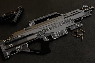 do 3d gun, sci fi smghard surface gun modellng and game asset with high quality