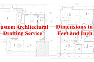 do custom floor plans, architectural drawing drafting, autocad 2d drawings