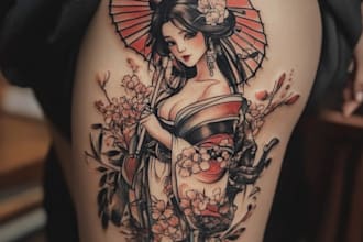 make your own japanese custom tattoo design and illustration