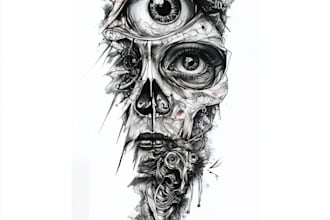 design custom realistic sleeve tattoo design, sleeve tattoo