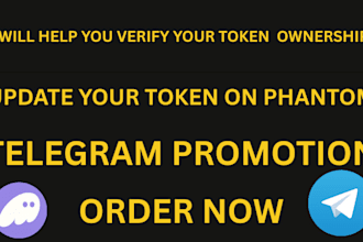 help you verify token ownership, update token on phantom, telegram promotion