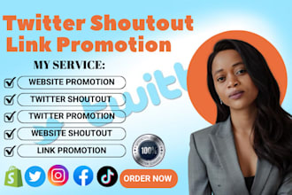 twitter shoutout promote website link USA UK audience
