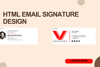 design a modern HTML email signature for outlook, gmail etc