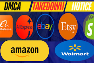 send dmca takedown to shopify amazon alibaba aliexpress etsy ebay temu shein