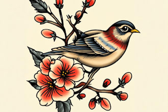 do traditional old school tattoo for clothing, apparel