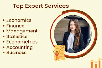 do economics, statistics, business finance, accounting econometrics, excel tasks