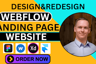 design a webflow landing page or convert figma to responsive webflow website