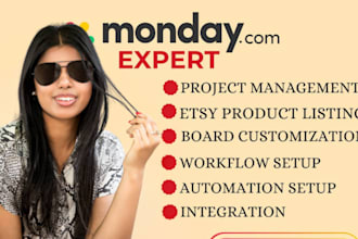automate monday crm setup monday workflow  virtual assistant project management