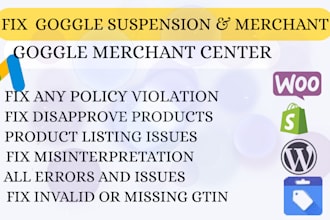 fix google merchant center suspension, misrepresentation, gtin, gmc and shopping