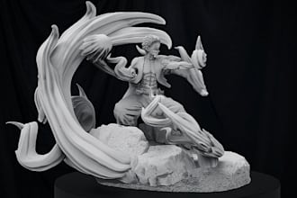 3d diorama for anime,lowpoly figurine,gaming stl toys for 3d print,file parody