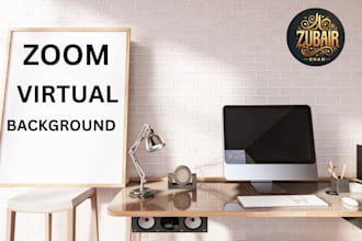 create professional zoom virtual background of office