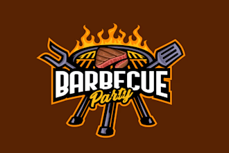 design food, bbq, grill, restaurant logo