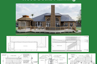 2d plan wood deck, carport, cabana, pergola,  sheds, patio
