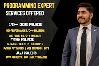 develop c, java and python programming projects