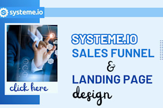 setup agency systeme io sales funnel, lead page, twillo integration, instapage