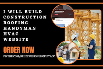 design roofing, hvac, plumbing, handyman construction website